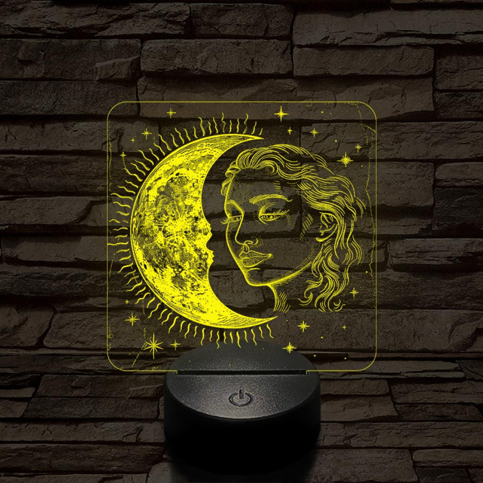A Nap és Hold gyermeke 7 színű valósághű 3D led lámpa