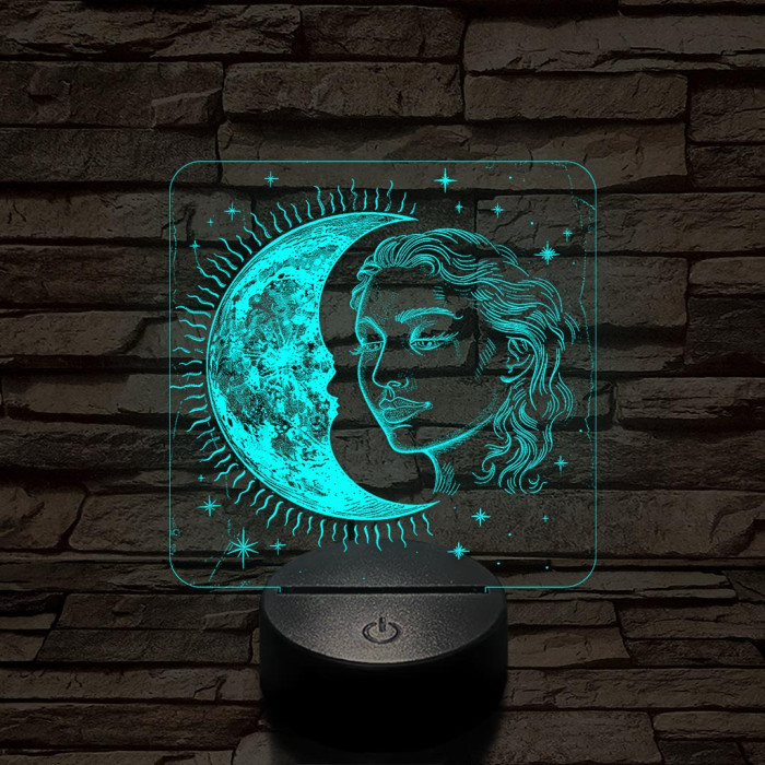 A Nap és Hold gyermeke 7 színű valósághű 3D led lámpa