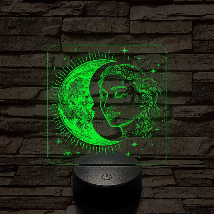 A Nap és Hold gyermeke 7 színű valósághű 3D led lámpa