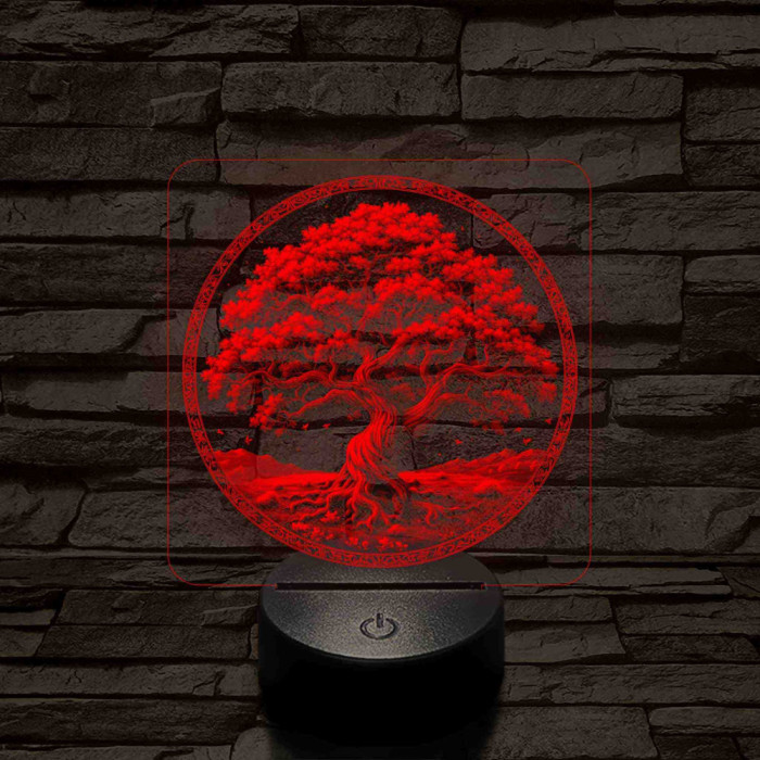 Az élet fája 7 színű valósághű 3D led lámpa