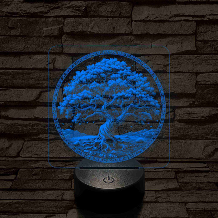 Az élet fája 7 színű valósághű 3D led lámpa