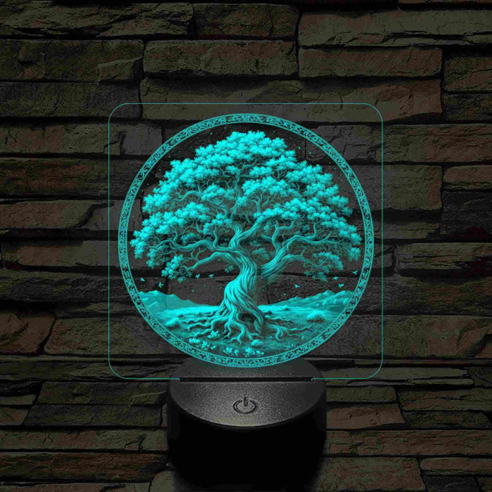 Az élet fája 7 színű valósághű 3D led lámpa
