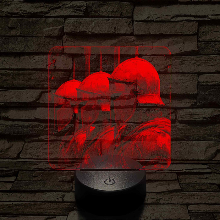 Páncélok 7 színű, valósághűen gravírozott 3D led lámpa