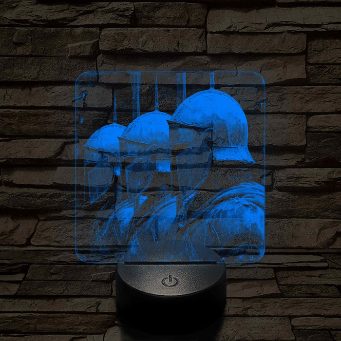 Páncélok 7 színű, valósághűen gravírozott 3D led lámpa