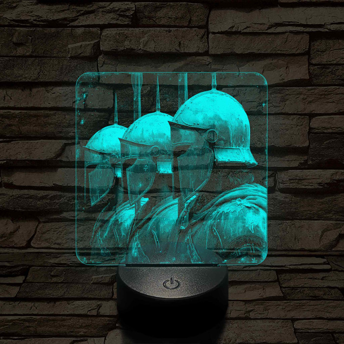 Páncélok 7 színű, valósághűen gravírozott 3D led lámpa
