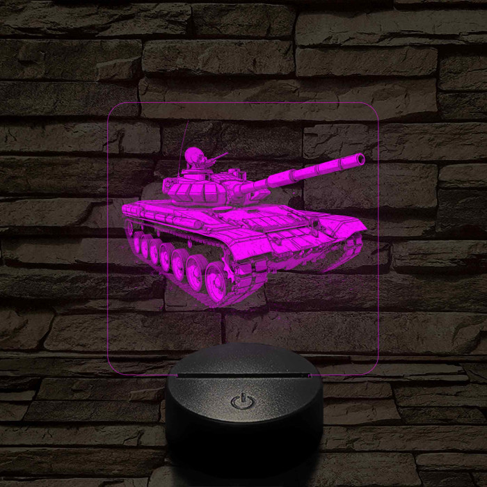 Tank T-72 7 színű, valósághűen gravírozott 3D led lámpa