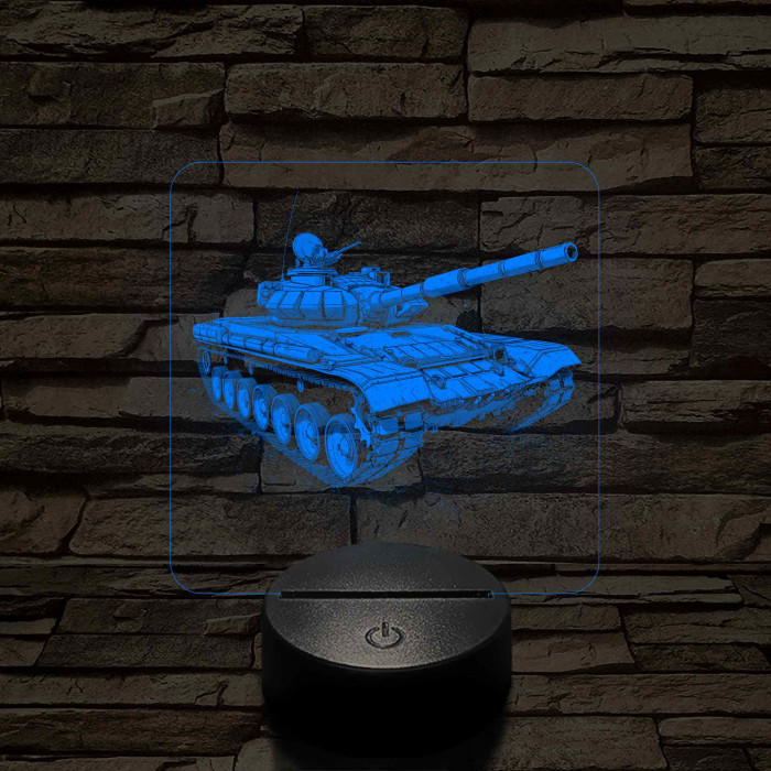 Tank T-72 7 színű, valósághűen gravírozott 3D led lámpa