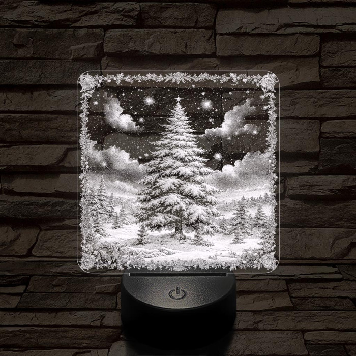 Az erdő karácsonyfája 7 színű valósághű 3D led lámpa
