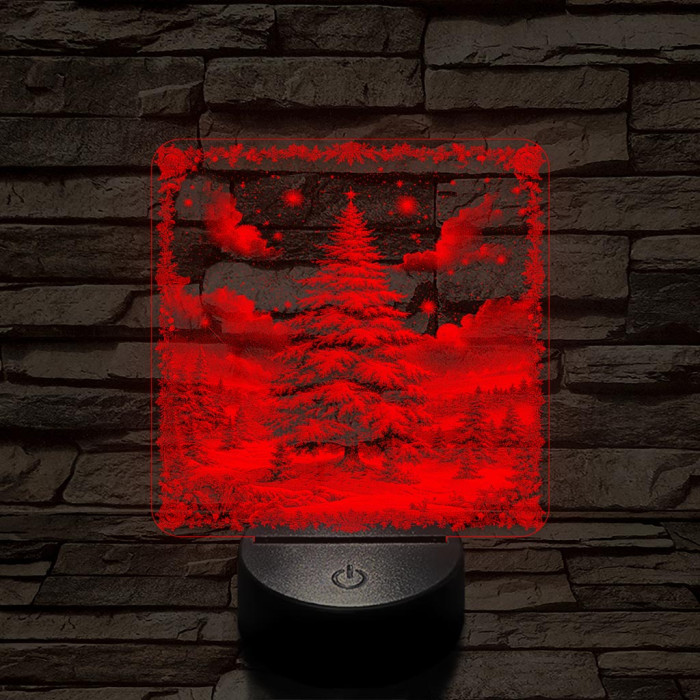 Az erdő karácsonyfája 7 színű valósághű 3D led lámpa