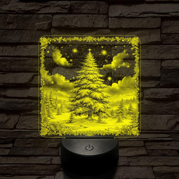 Az erdő karácsonyfája 7 színű valósághű 3D led lámpa