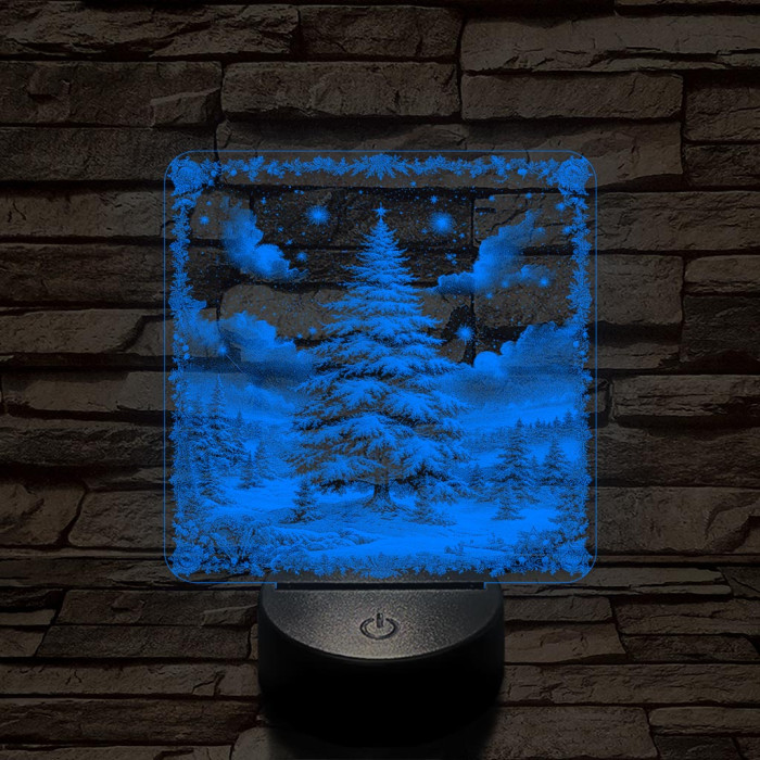Az erdő karácsonyfája 7 színű valósághű 3D led lámpa
