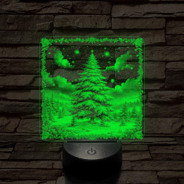 Az erdő karácsonyfája 7 színű valósághű 3D led lámpa
