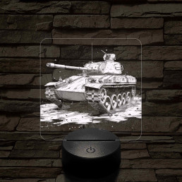 Tank T-34 7 színű, valósághűen gravírozott 3D led lámpa