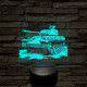 Tank T-34 7 színű, valósághűen gravírozott 3D led lámpa