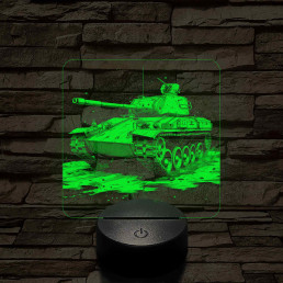 Tank T-34 7 színű, valósághűen gravírozott 3D led lámpa