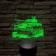 Tank T-34 7 színű, valósághűen gravírozott 3D led lámpa