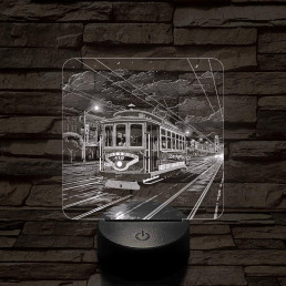 California-i villamos 7 színű, valósághűen gravírozott 3D led lámpa