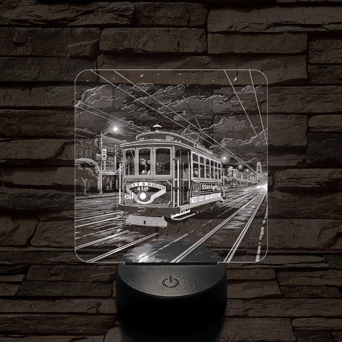 California-i villamos 7 színű, valósághűen gravírozott 3D led lámpa