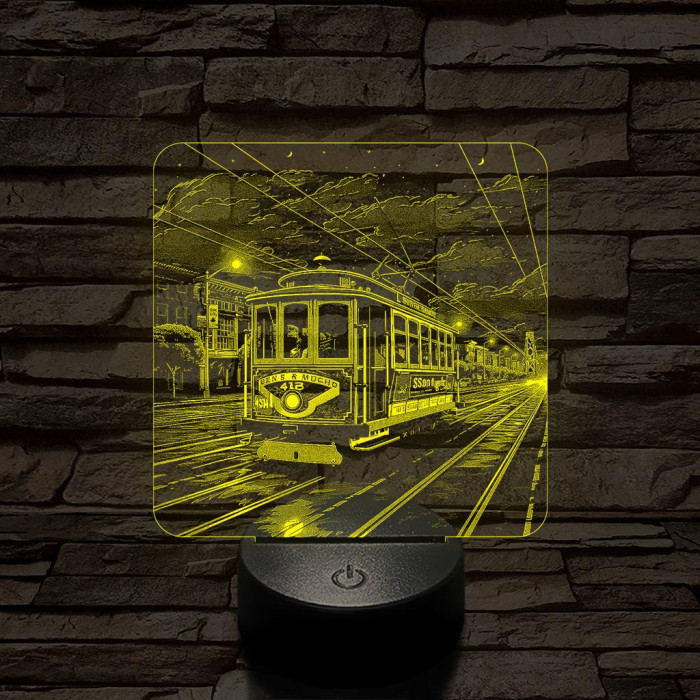 California-i villamos 7 színű, valósághűen gravírozott 3D led lámpa