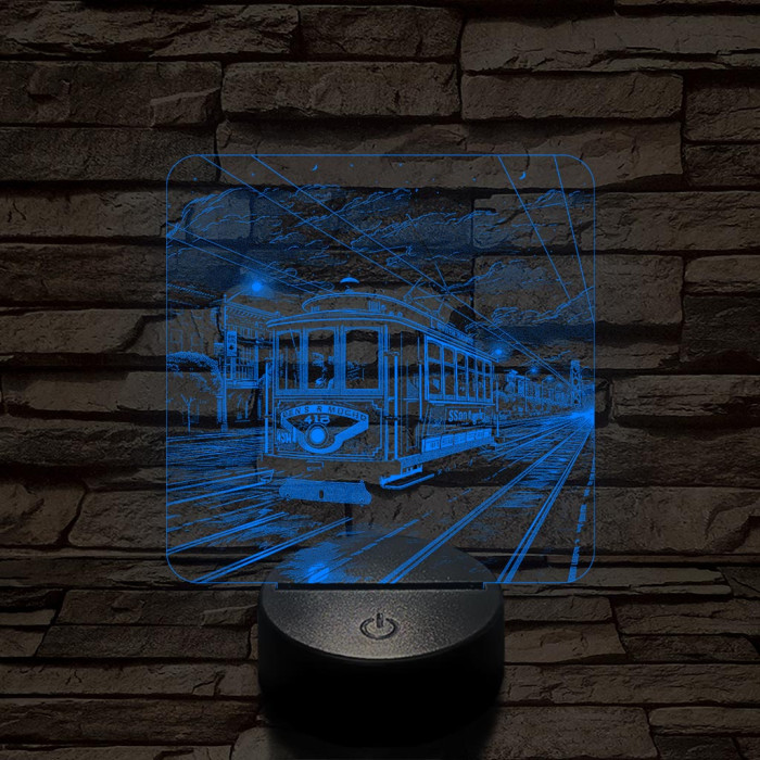 California-i villamos 7 színű, valósághűen gravírozott 3D led lámpa