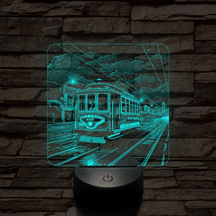 California-i villamos 7 színű, valósághűen gravírozott 3D led lámpa