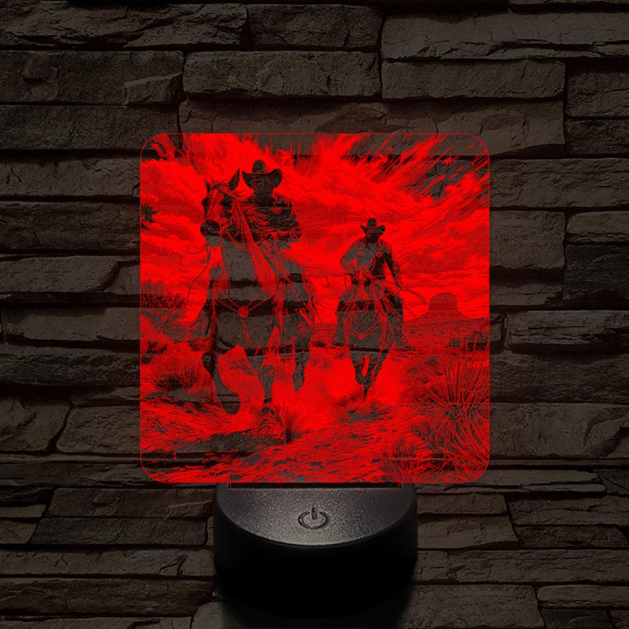 Cowboy-ok akcióban 7 színű valósághű 3D led lámpa