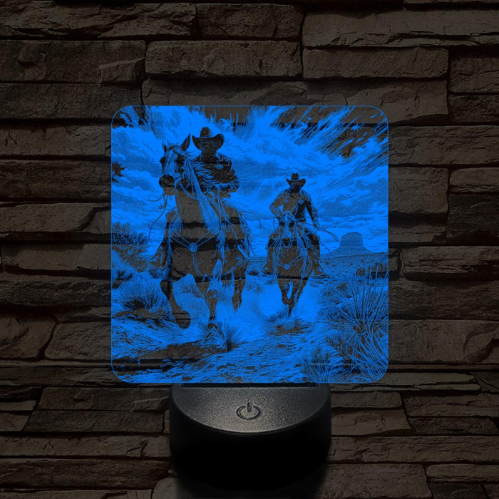 Cowboy-ok akcióban 7 színű valósághű 3D led lámpa