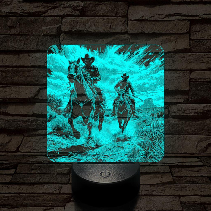 Cowboy-ok akcióban 7 színű valósághű 3D led lámpa