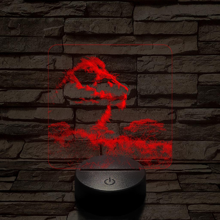 Oroszlán a szavannák királya 7 színű valósághű 3D led lámpa