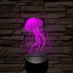 Tengeri medúza 7 színű valósághű 3D led lámpa