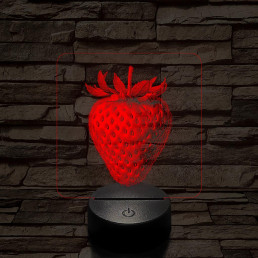 Zamatos eper 7 színű valósághű 3D led lámpa