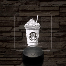 Habos jegeskávé 7 színű valósághű 3D led lámpa