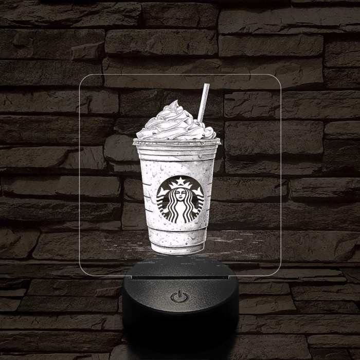 Habos jegeskávé 7 színű valósághű 3D led lámpa