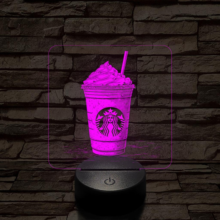 Habos jegeskávé 7 színű valósághű 3D led lámpa