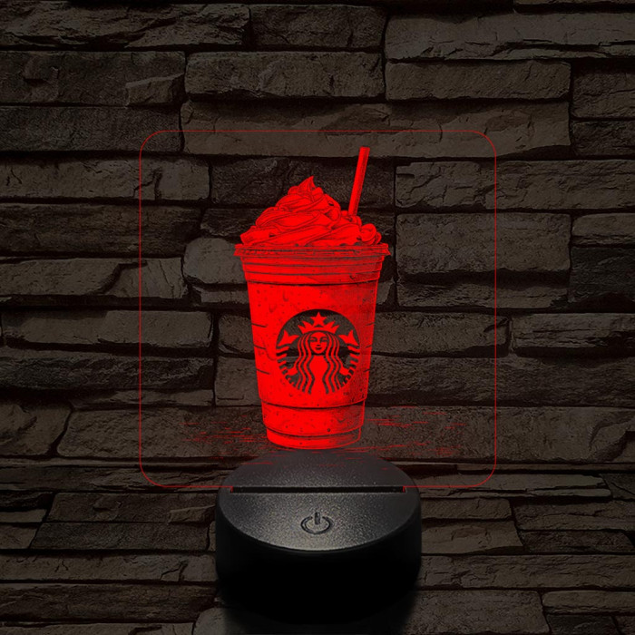 Habos jegeskávé 7 színű valósághű 3D led lámpa