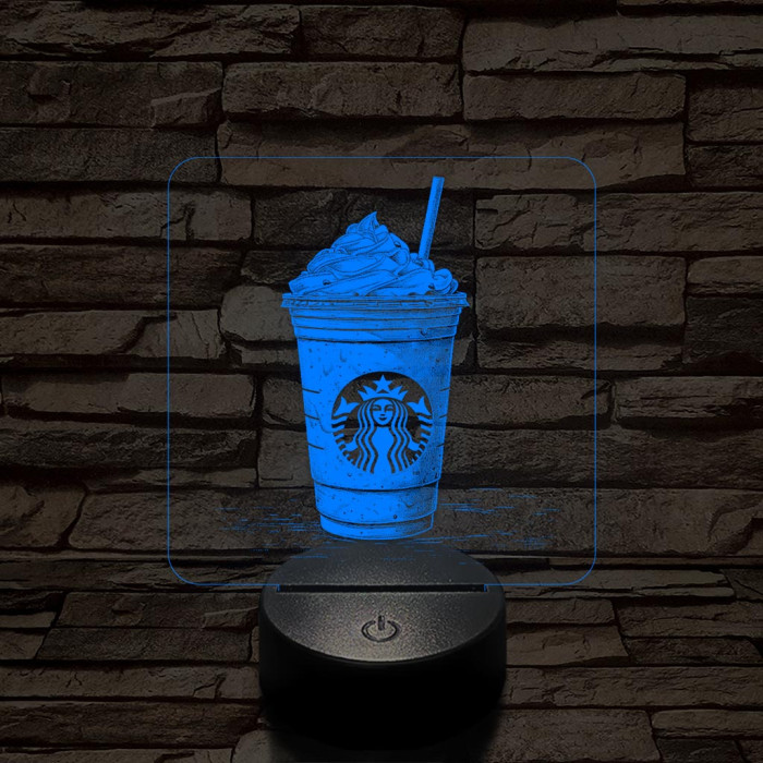 Habos jegeskávé 7 színű valósághű 3D led lámpa