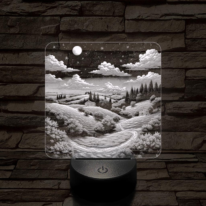 Vidéki táj 7 színű valósághű 3D led lámpa