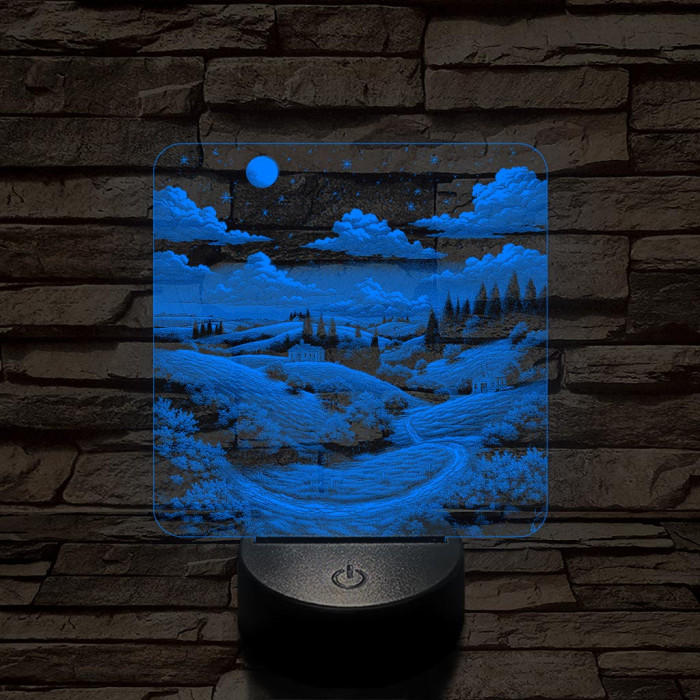 Vidéki táj 7 színű valósághű 3D led lámpa