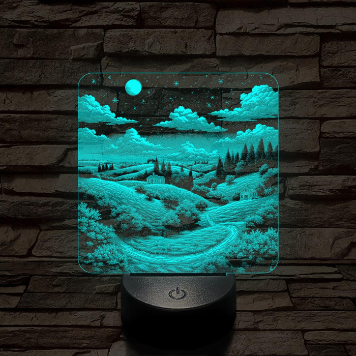 Vidéki táj 7 színű valósághű 3D led lámpa