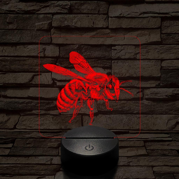 Méhecske 7 színű valósághű 3D led lámpa
