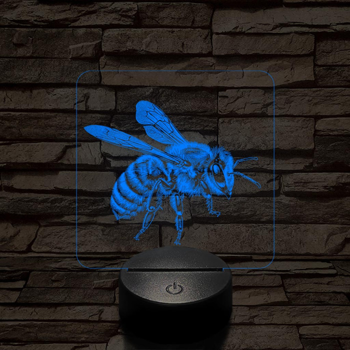 Méhecske 7 színű valósághű 3D led lámpa