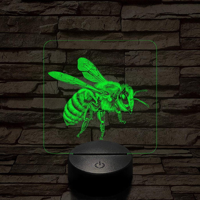 Méhecske 7 színű valósághű 3D led lámpa