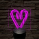 Szív cukorbot 7 színű valósághű 3D led lámpa