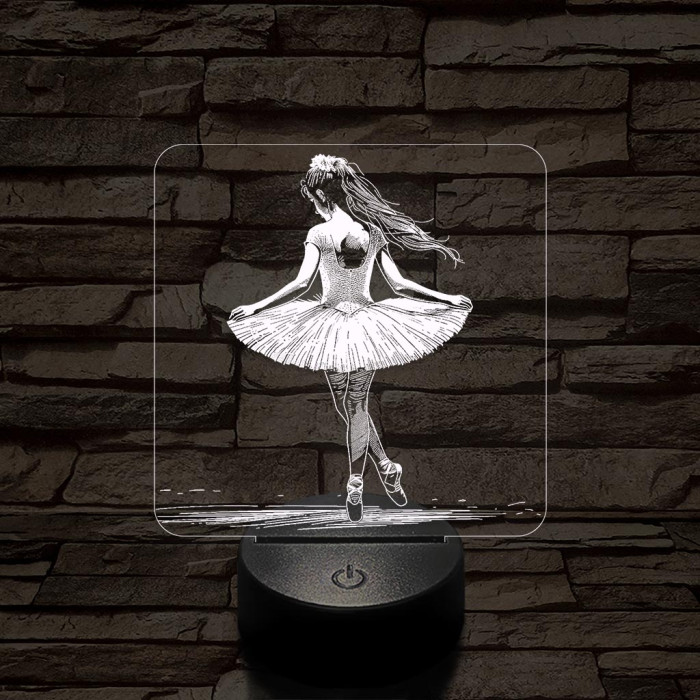 Balerína 7 színű valósághű 3D led lámpa