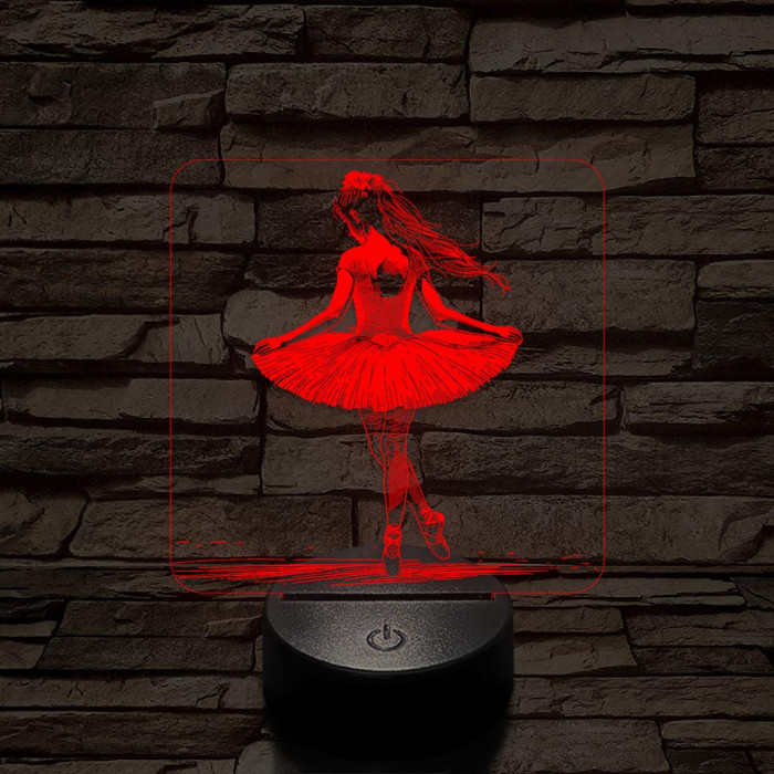 Balerína 7 színű valósághű 3D led lámpa