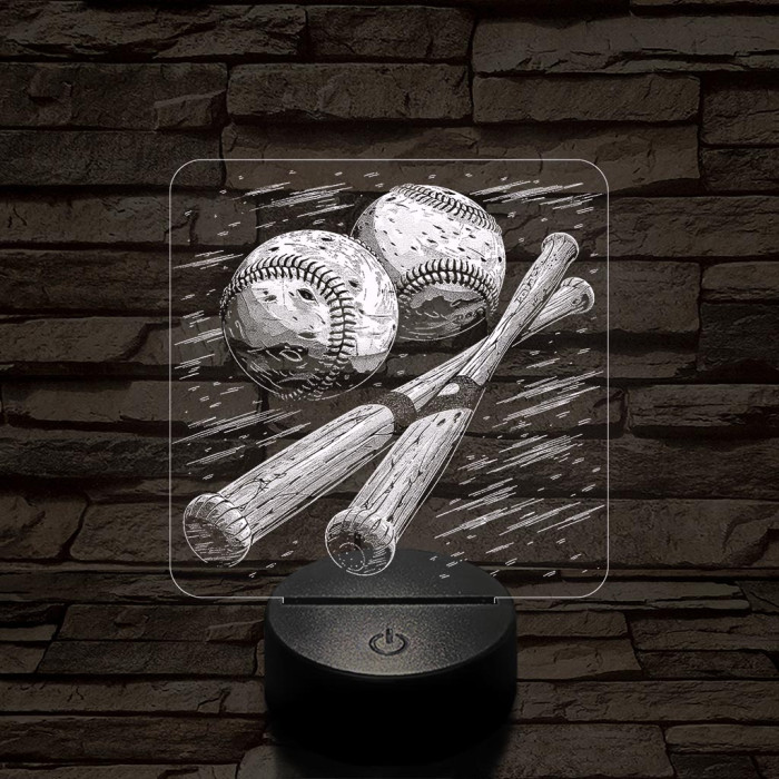 Baseball 7 színű valósághű 3D led lámpa