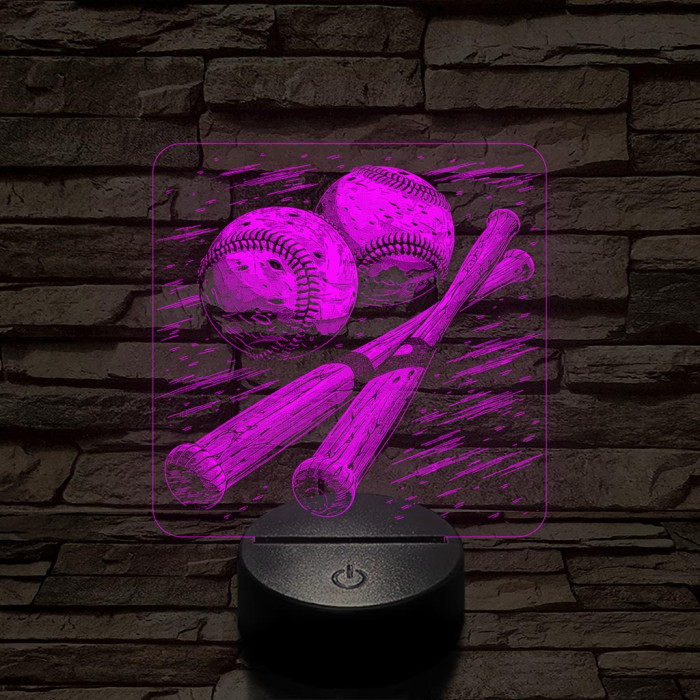 Baseball 7 színű valósághű 3D led lámpa