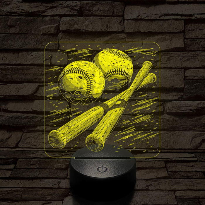 Baseball 7 színű valósághű 3D led lámpa