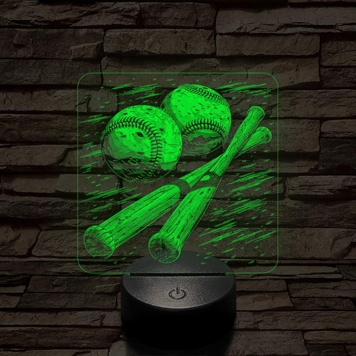 Baseball 7 színű valósághű 3D led lámpa