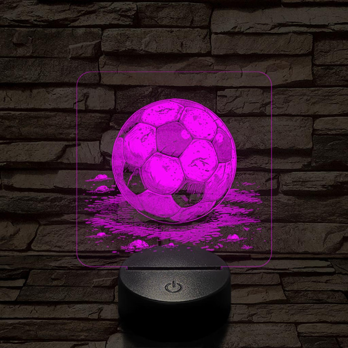 Focilabda 7 színű valósághű 3D led lámpa